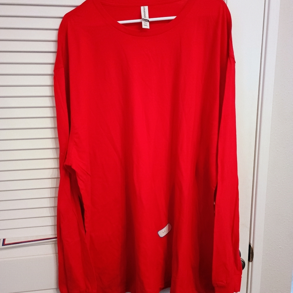 Red Long Sleeve Men's Tee - Picture 1 of 4